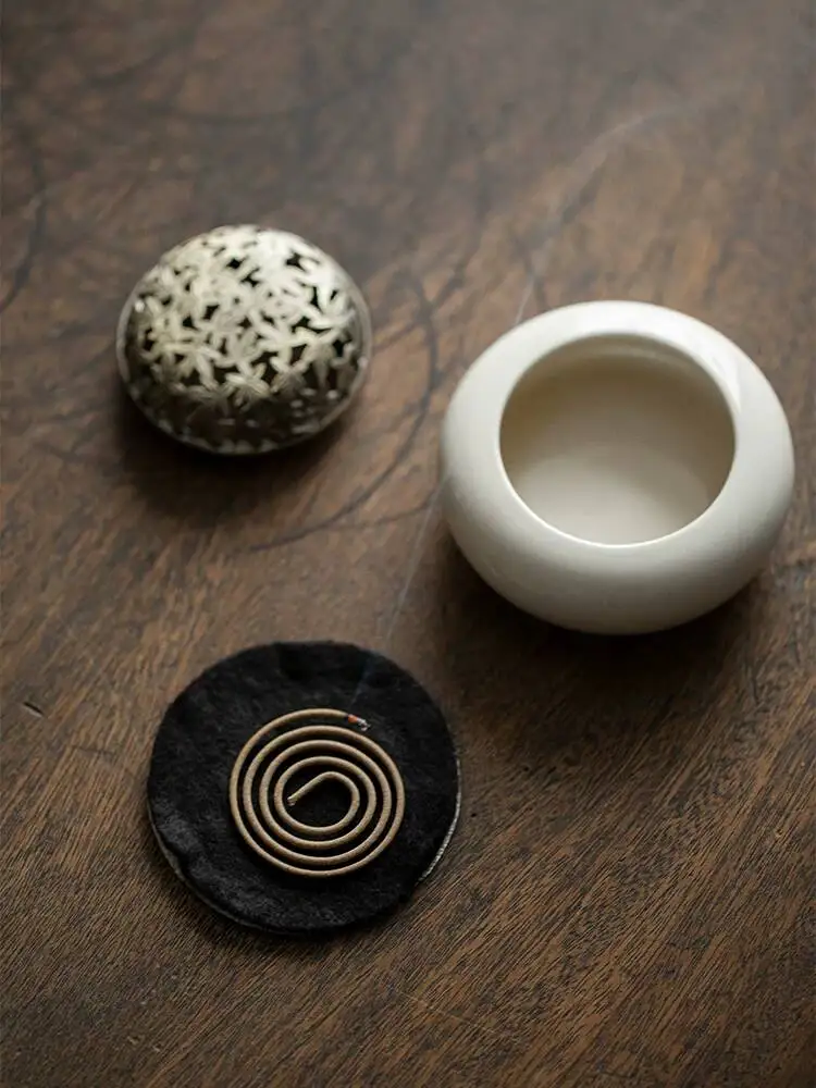 Burner Set For Home Tea Ceremony, Indoor Use, Including Ash Agarwood Incense, And Incense Coils