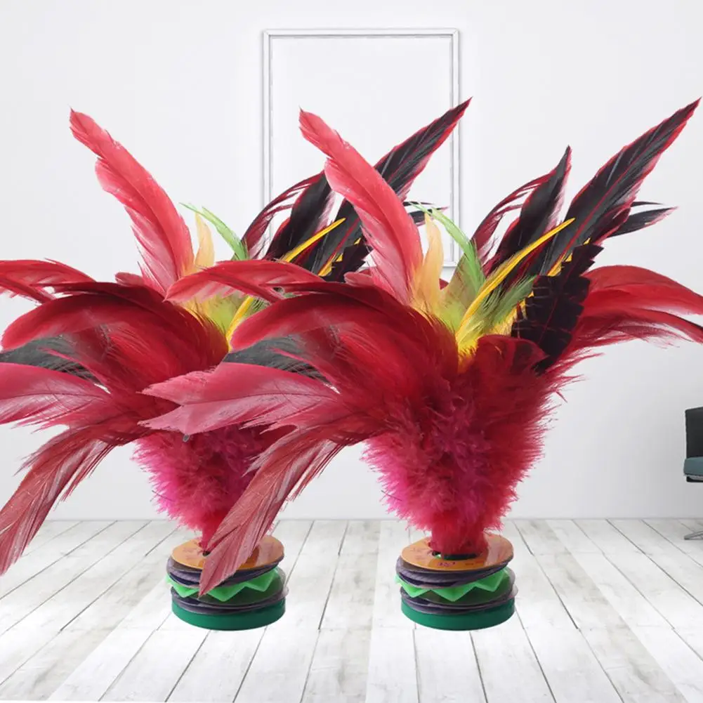 3pcs Shuttlecock 20cm Chinese Shuttlecock With Stable Base No Shedding Colorful Feathers For Student Game