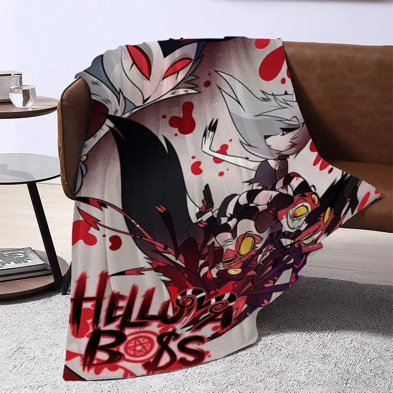 2026 New 3D Print Anime Helluva Boss Flannel Blanket Soft Comfortable Home Decorate Bedroom Living Room Sofa Beds For Home Texti