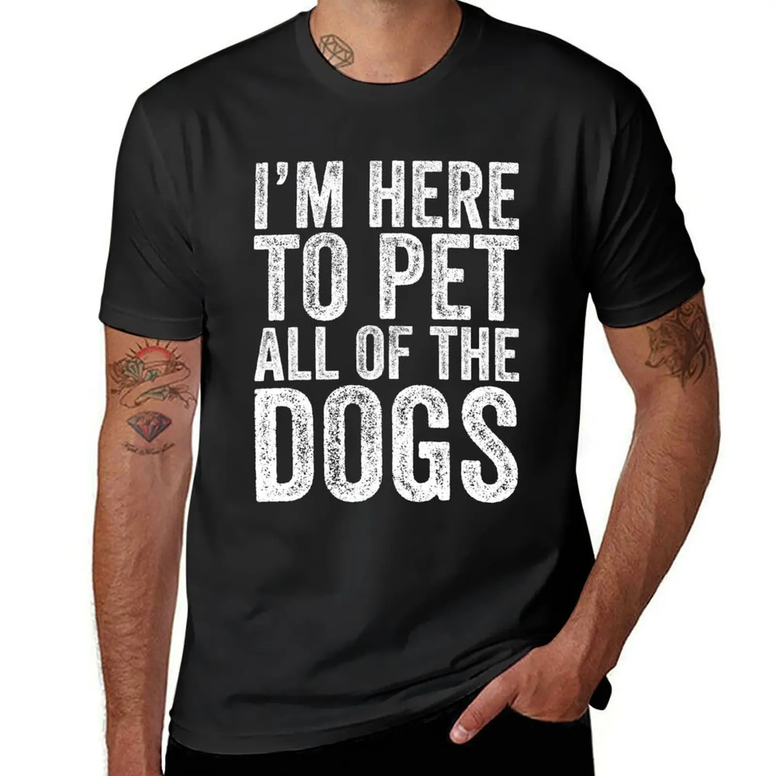 I'm Here To Pet All Of The Dogs T-Shirt summer clothes summer tops Blouse men workout shirt