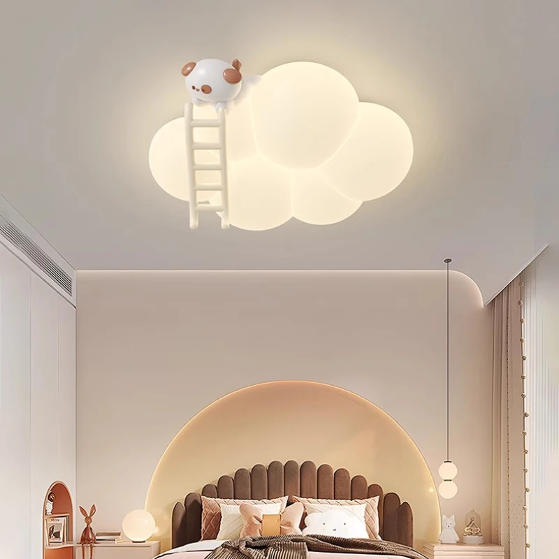 White Cloud Lamp Romantic Children\'s Room Ceiling Lights Mini Astronaut Kitten Puppy LED Nursery Boy Girl Bedroom Ceiling Lamps