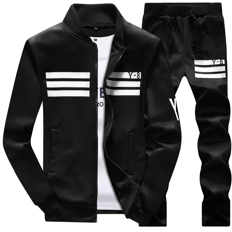 Plus Size 9XL 8XL 7XL Men\'s Sporting Suit Male Tracksuit Men Spring Autumn Casual Sportswear 2 Piece Set Jacket+Pants Clothing