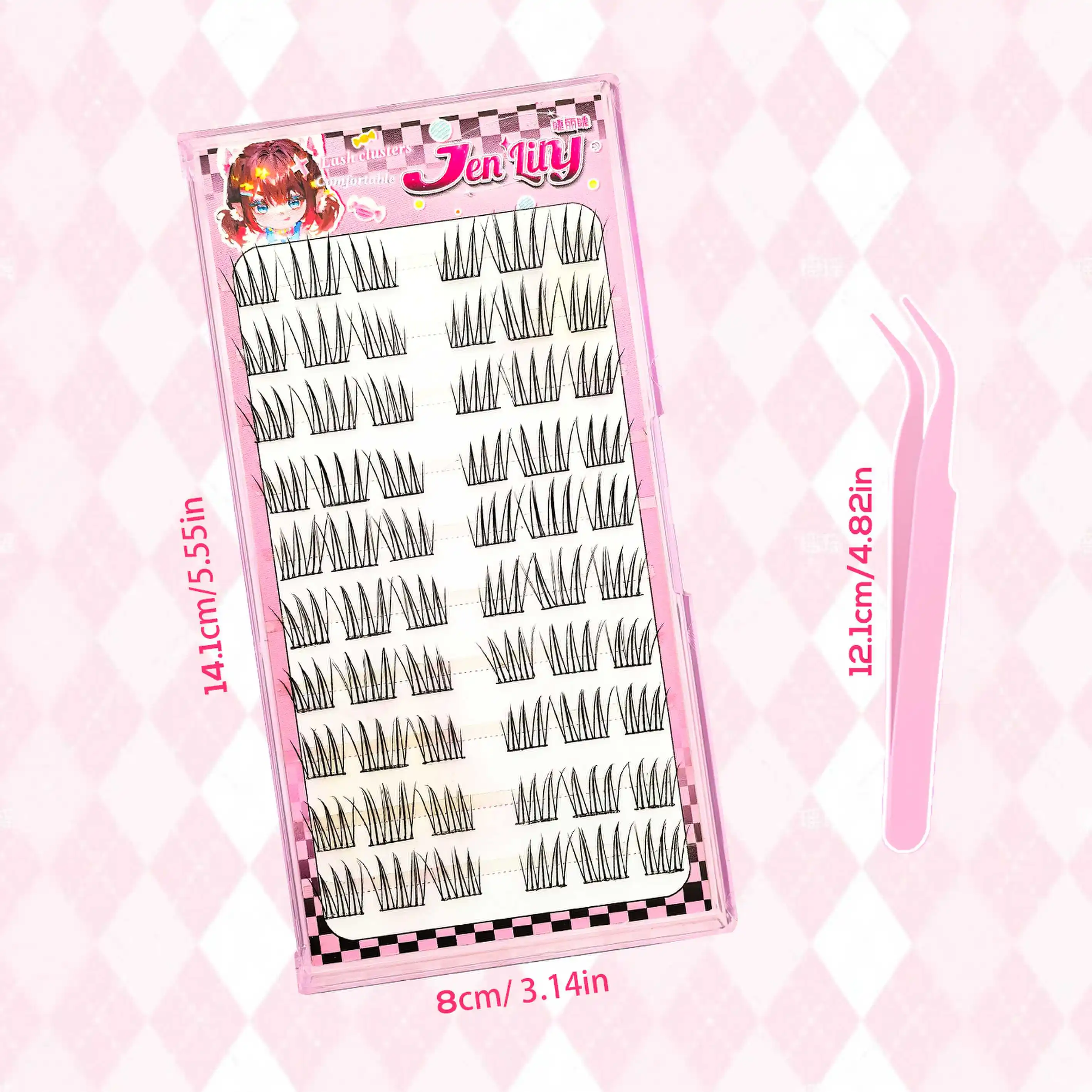 [ACENo necesita pegamento para pestañas postizas] Kit de extensión de pestañas cómodas de 60 grupos, pestañas postizas de Manga Natural para principiantes