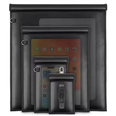 Phone Car Key Signal Blocker Bag Waterproof Fireproof RFID Blocking Pouch Faraday Bag for Car Keys Wallet Anti-Theft Protection