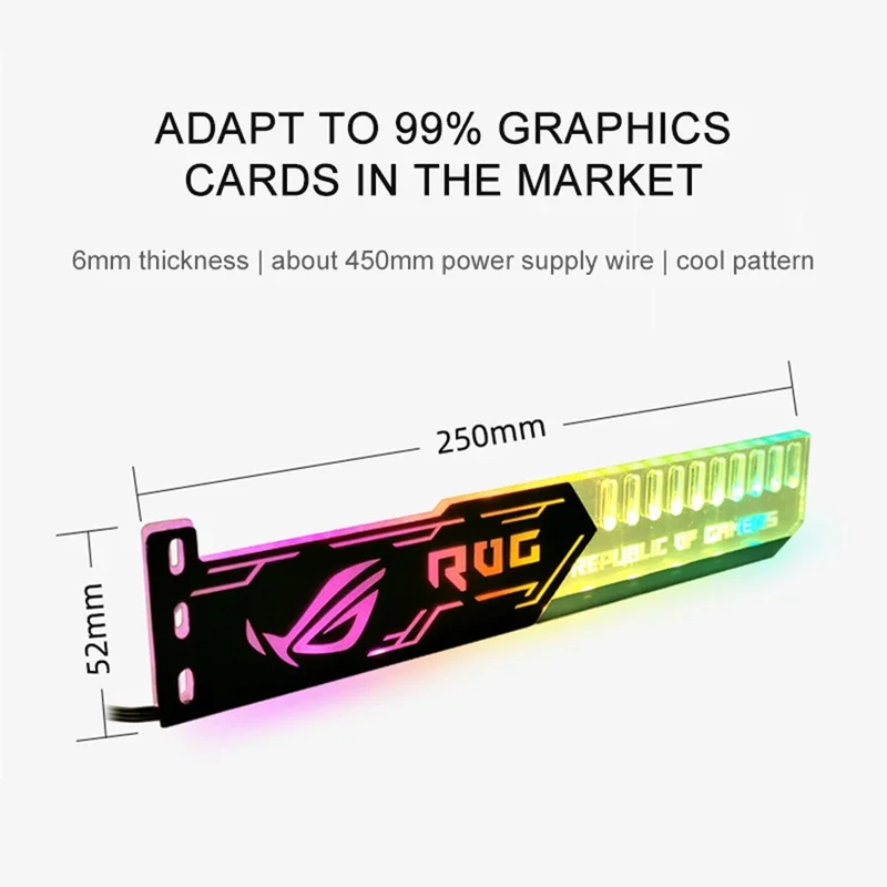 Coolmoon Computer Graphics Card Bracket Jack ROG/AORUS/MSI GPU Support ARGB 5V BIG 4PIN connector держатель для видеокарты