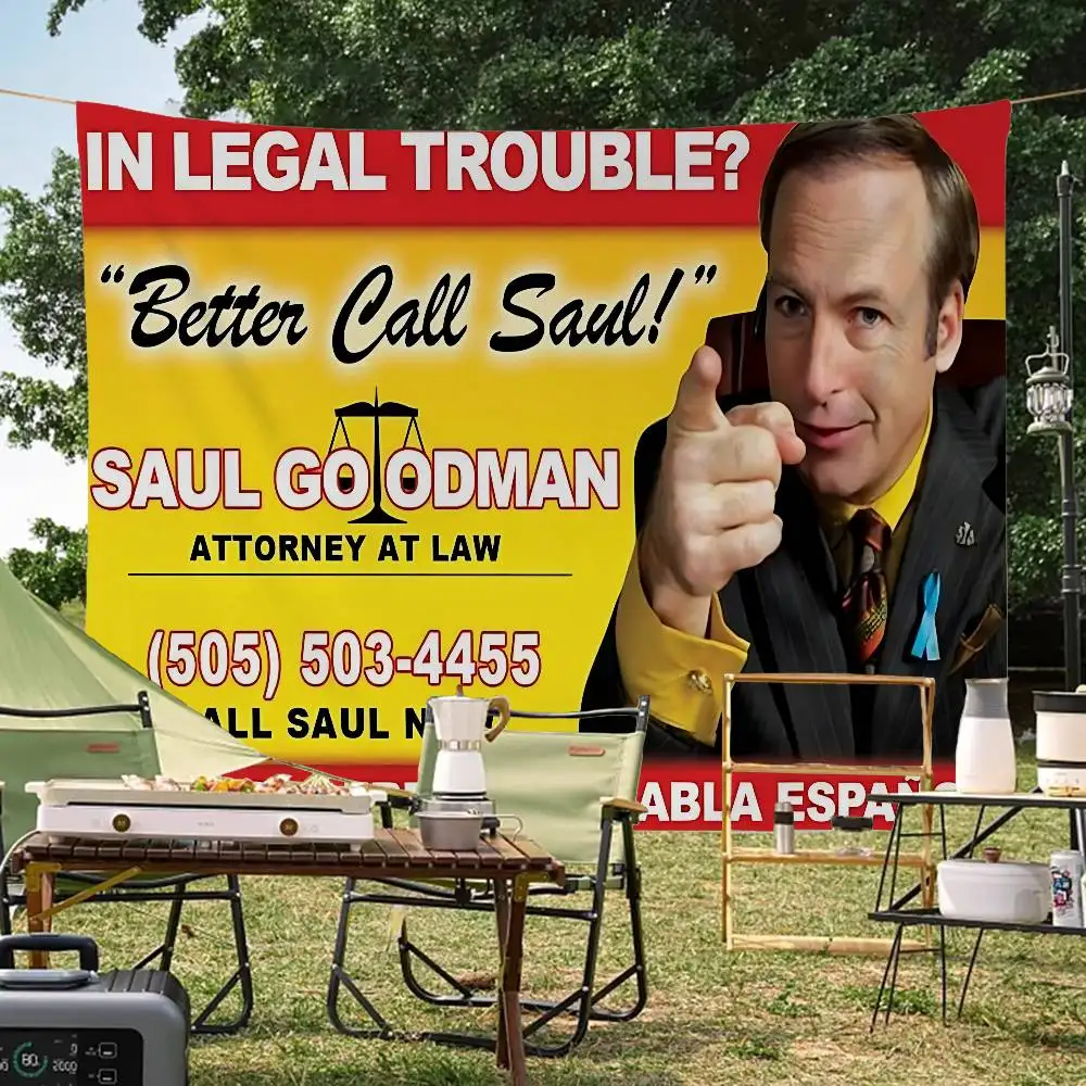 Classic Better Call Saul Cartoon Flag Wall Hanging Banner Decoration Household Home Decor