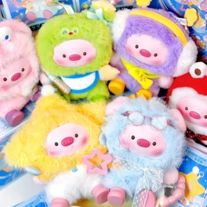 Geegee porco contagem regressiva para desejos série caixa cega porco figura de ação pingentes caixa mistério boneca crianças aniversário feriado brinquedos presentes