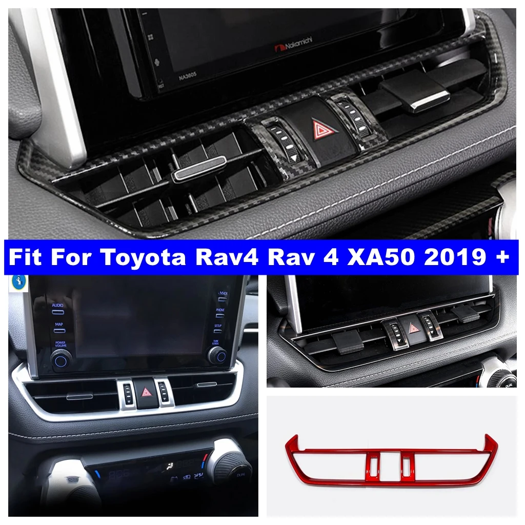 

Carbon Fiber Look Car Central Control Air Conditioning Vent Outlet Accessories Cover Trim For Toyota RAV4 RAV 4 XA50 2019 - 2024