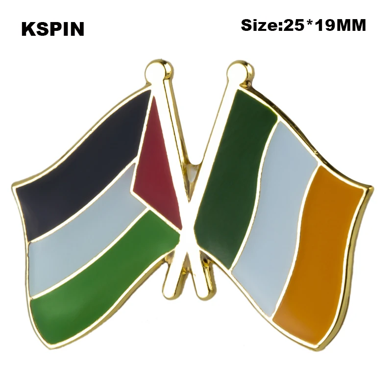 Palestine & Ireland Friendship Flag Badge Flag Brooch National Flag Lapel Pin International Travel Pins