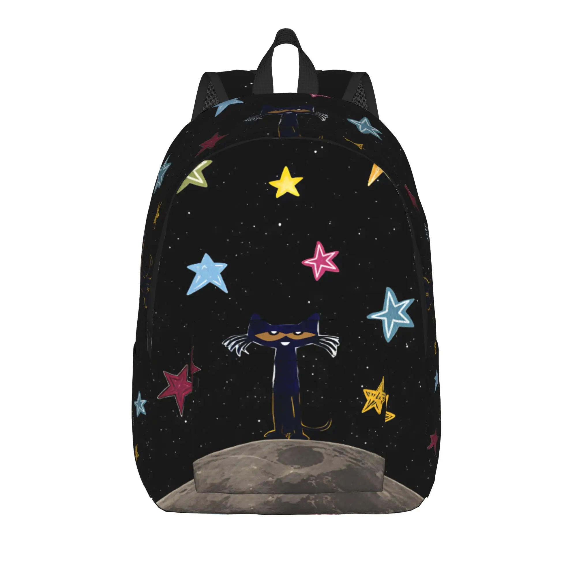 Pete The Cat Stars Comic Backpack  Trekking Backpacks Unisex Pretty School Bags Custom Pattern Rucksack