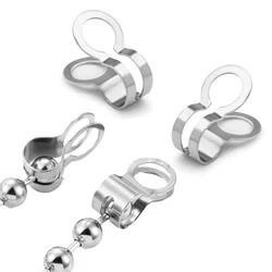 50pcs Stainless Steel Ball Chain Connector Clasps Clips Tip End Cap Knot Cover Buckle For Jewelry Making Accessories DIY Crafts