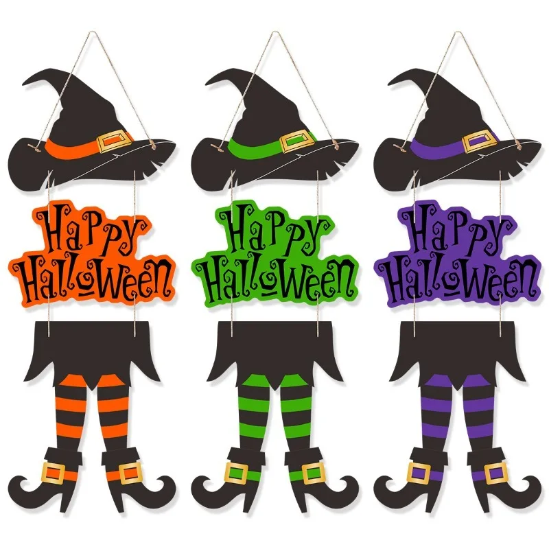 

Halloween New Witch Legs Witch Hat Toy Hanging Ghost Festival Decoration Door Hanger Ornament Funny Toys for Adult or Kids