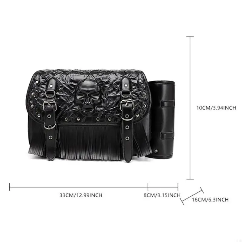 دراجة نارية PU الجلود حقيبة الجانب الأداة الذيل الأداة حقيبة السرج مقاوم للماء H9EE