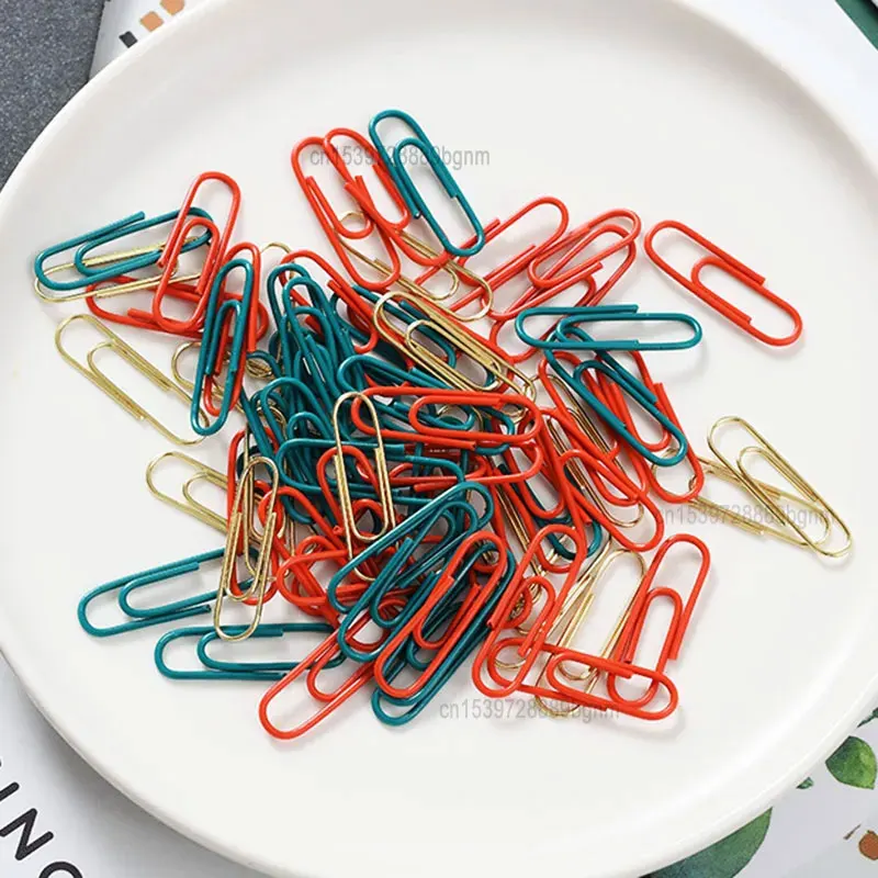 150Pcs Set Color Paper Clips 28mm With Box For Office School Wall Map Photo Memo Pad Paperclips Pins Holiday DIY Decoration Gift