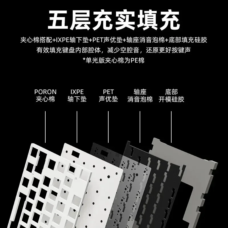 M87 three-mode wireless bluetooth mechanical keyboard, wired RGB custom gasket hot-swappable game keyboard