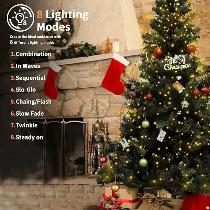 1.5M/2M/3M LED anneau arbre de noël hauts lumières décoration arbre lumières chaîne pour Patio jardin extérieur étanche cascade lumière