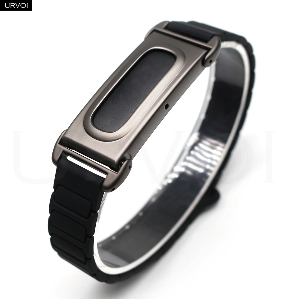 URVOI Magnetic Silicone Strap for Google Fitbit Air Metal Frame Loop Band Flexible Breathable Sport Wristband Bracelet
