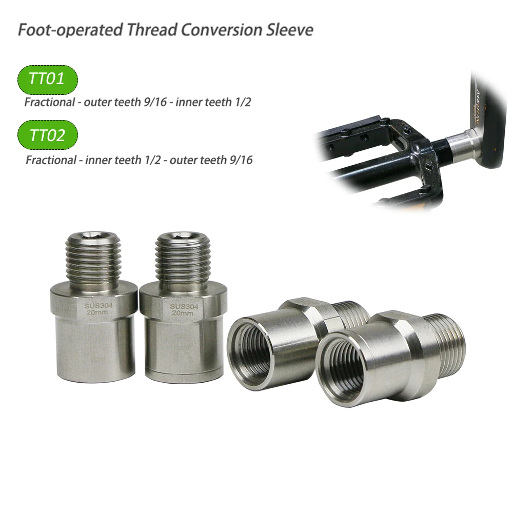 AliExpress NONE Bicycle Pedal Adapterstainless steel 12mm To 14mm For 9/16 Inch Pedals & 1/2 Inch Cranks Convert Bicycle Parts Aluminum Alloy