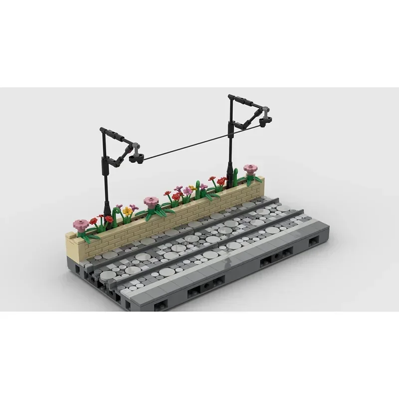 وحدات الترام المسارات مستقيم القياسية عرض الشارع نموذج Moc اللبنات التكنولوجيا وحدات الطوب لتقوم بها بنفسك تجميع لعبة الهدايا