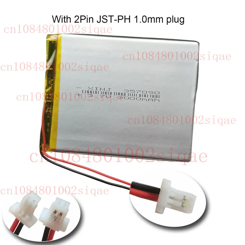 3.7V 3000mAh 11.1Wh Batería recargable de polímero de litio Li Lipo 357090 JST 2Pin Plug WYORESY