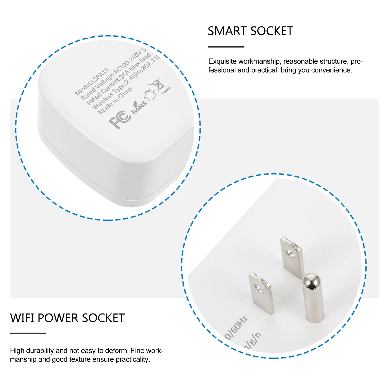 

1 шт., розетка Wi-Fi, вилка стандарта США, беспроводная умная розетка, прочные USB-порты для зарядки, управление мобильным приложением, розетка Wi-Fi