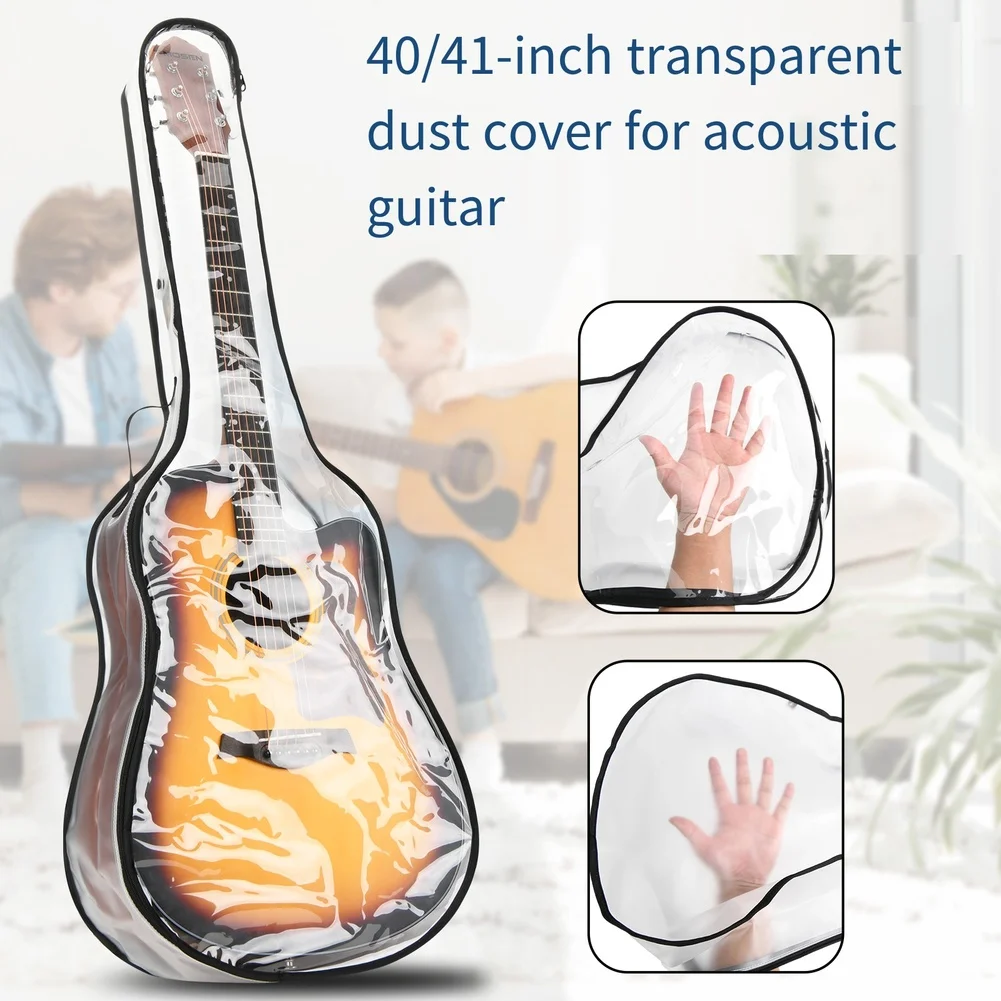 Transparent Dust Cover for 40/41 Inch Guitars Waterproof Design Protects Against Dust and Moisture Washable and Portable