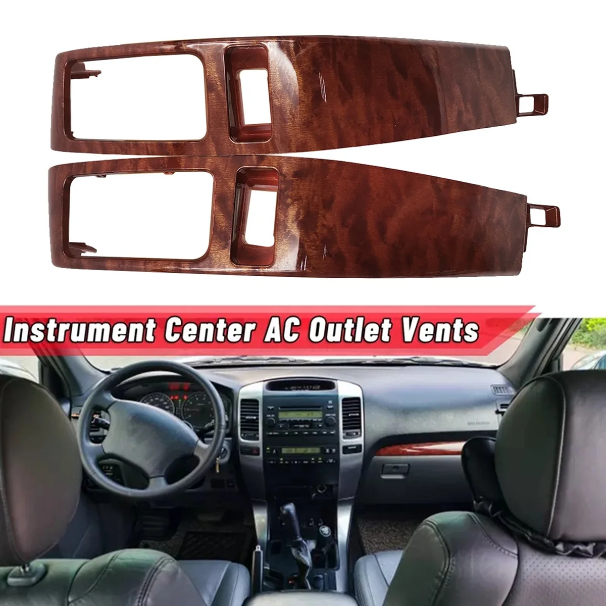 Best-Selling Car Air Conditioner Outlet Frame For Toyota Land Cruiser Prado 120 FJ120 Lexus GX470 2003-2009 Replacement Dark Wal