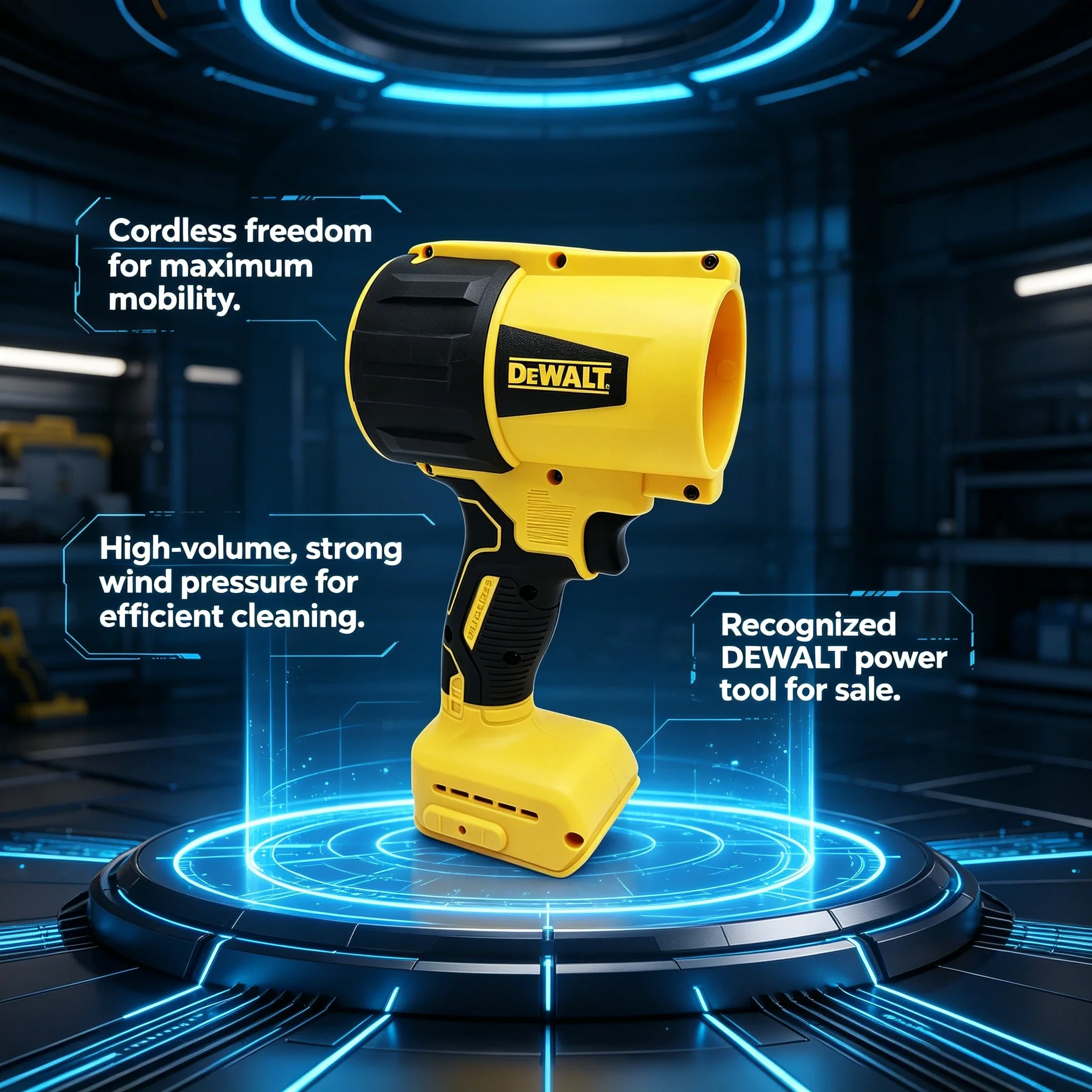 DEWALT 20V Cordless Air Blower, 30000RPM Turbo Fan for Heavy-Duty Dust Blowing, Great for Workshop, Car & Equipment