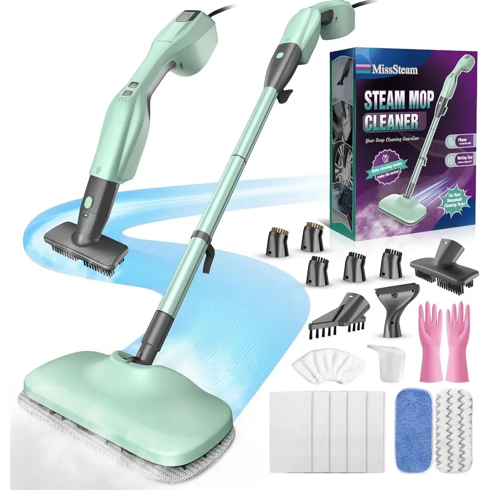 

High Temp Steam Mop Cleaner, Deep Cleaning, Powerful Multipurpose, Heavy Duty Handheld Steam Cleaner, Detachable Floor Steamer w