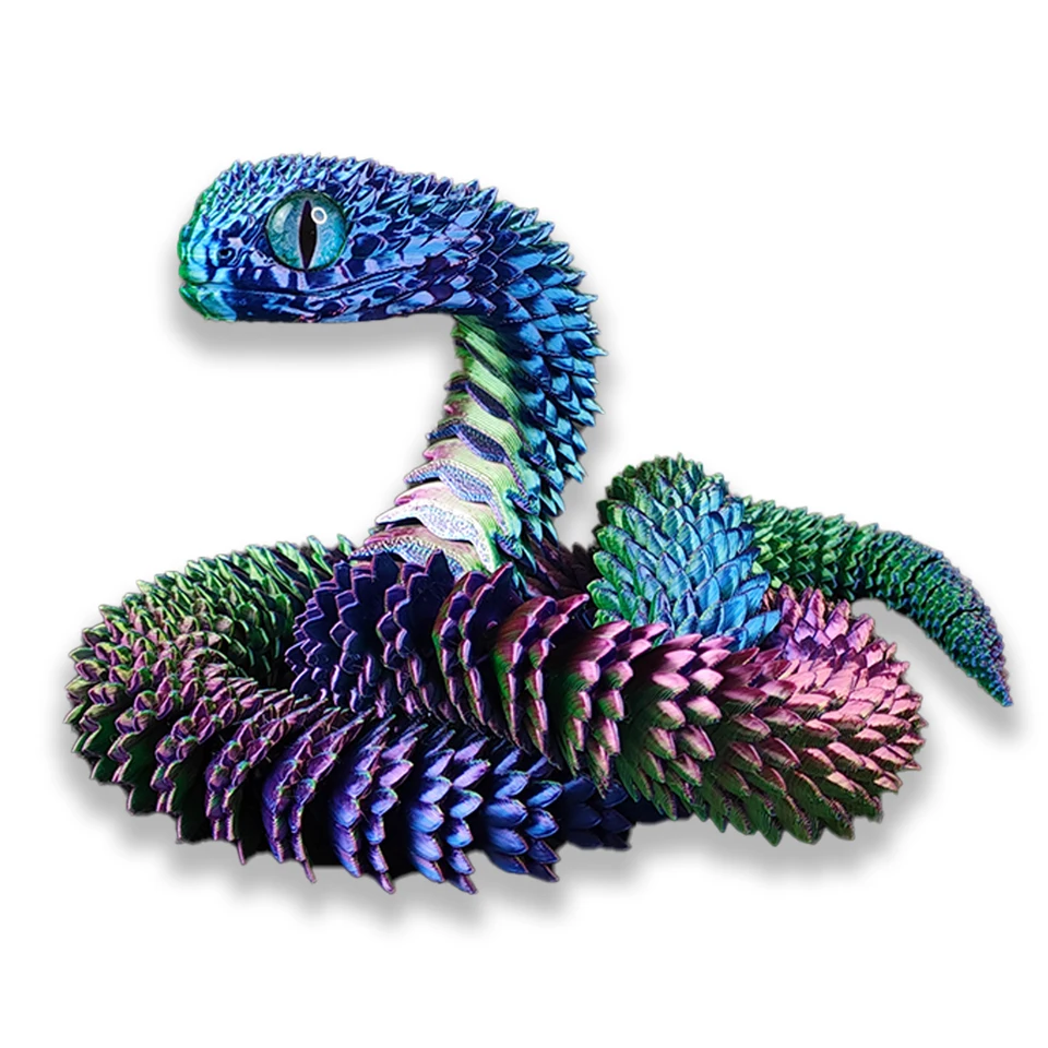 30cm 3D Printed Snake Toys Funny Printed Animals Snake Christmas New Year Craft Ornament Simulation Animal Home Desktop Ornament, image 13