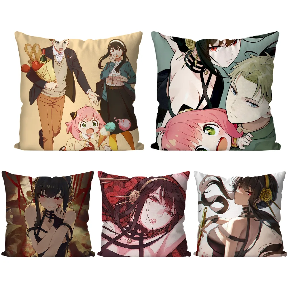 

Семейная наволочка Spy X с анимацией, квадратная подушка, диван для спальни, удобная подушка для отдыха, украшение для автомобиля, гостиной, дома 40X40