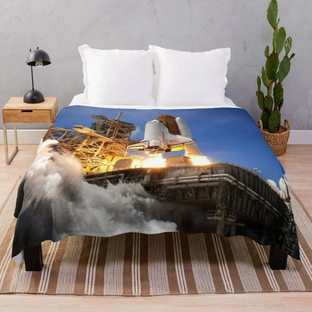 

SPACE SHUTTLE ATLANTIS LAUNCH Throw Blanket Multi Purpose Soft Warm Blanket for Home Travel