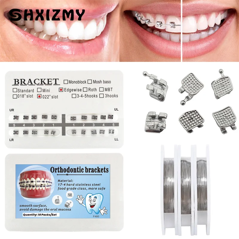 Dental Brackets Orthodontic Brace Metal Monoblock Mini Roth MBT 022 345 Hook For Teeth Dental Treatment Materials