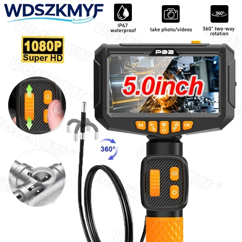 New 360° Steering Industrial Endoscope Camera 6mm Screen Single Lens 5