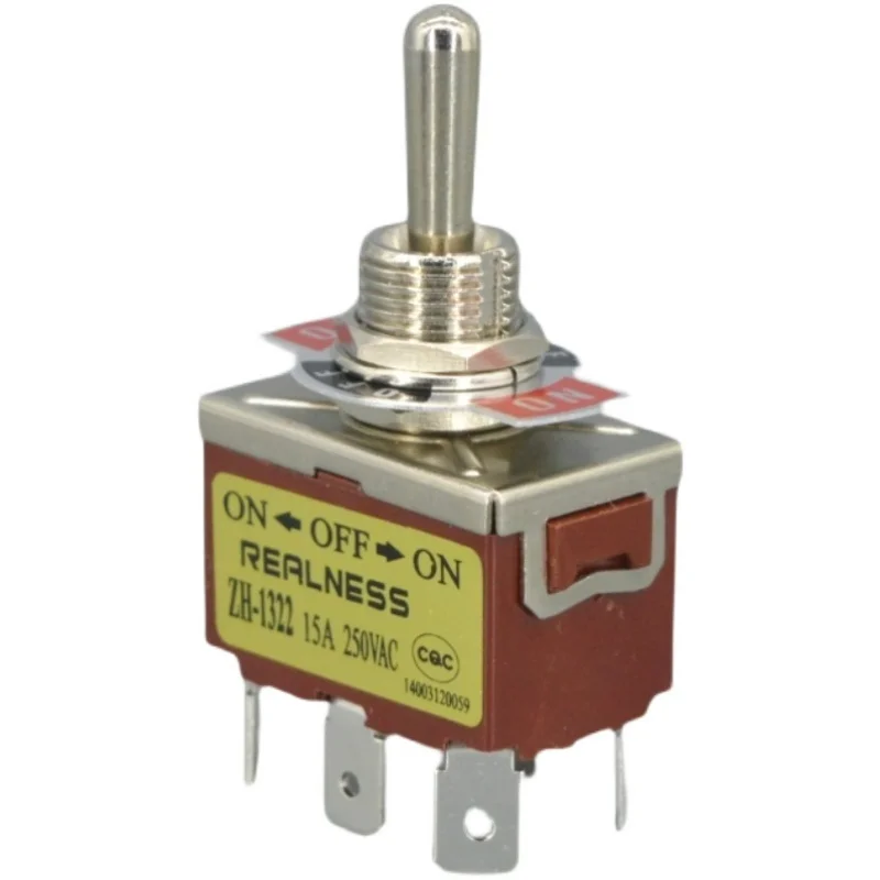 Uniteelec-REALNESS Toggle Switch  R-1322 /ZH-1322 6feet 3position ON-OFF-ON Silver Contacts 15A 250V