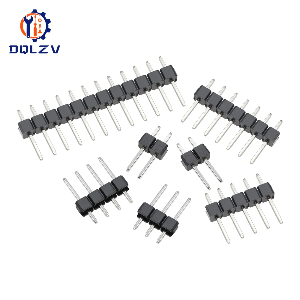 2.54mm Pitch Pin Header Single Row Male Breakaway PCB Board Connector Straight Pin Pinheader Plug 1*2P~40Pin