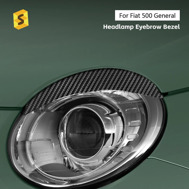 

Real Hard Carbon Fiber Headlamp Eyebrow Bezel Protection Sticker For Fiat 500 Abarth 595 2016 2017 2018 2019 2020 2021 2022 2023