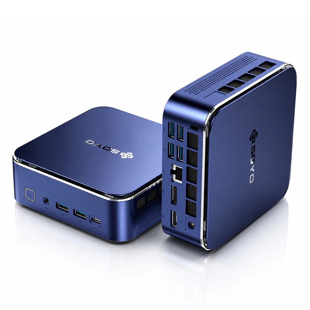 SOYO Gaming-PC Mini-Computer AMD Ryzen 5 7535HS Win11 Pro S5 Air Mini-PC 16GB RAM DDR5 512GB PCIE SSD Dreifache 4K-Anzeige WiFi6 Type-C