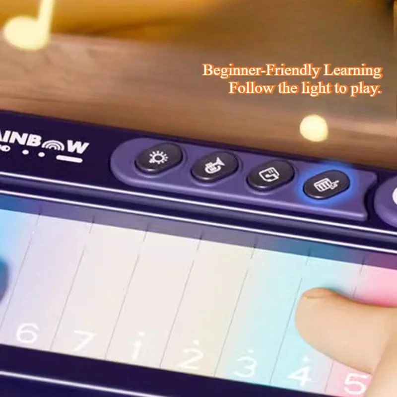 Toetsenbord Touchscreen Muzikaal speelgoed Gloeiende regenboogpiano met 13-melodieën Draagbare elektronische muziek voor kinderen