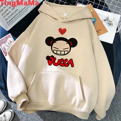 Kawaii Cartoon Pucca Hoodies Women Tops Vintage Clothing Fashion Y2k Style Punk Gothic Streetwear Unisex Tops Sweatshirts Female