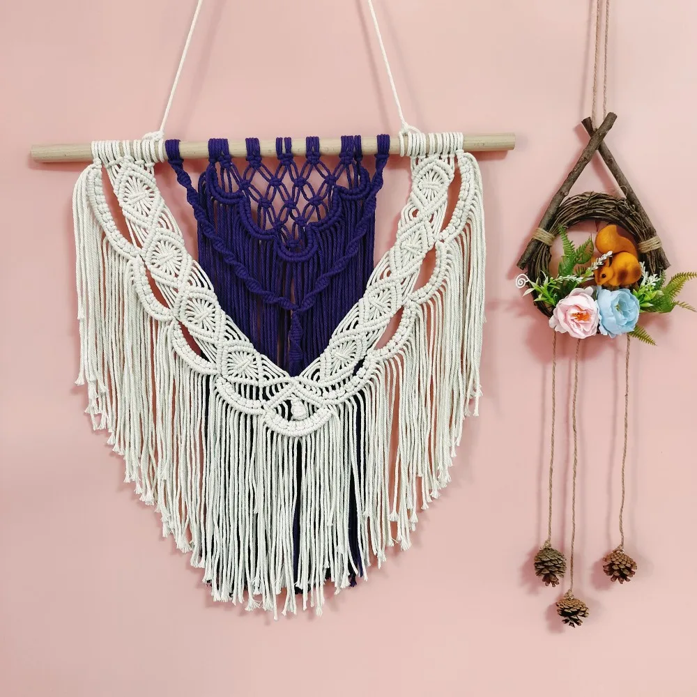 

Boho Home Decor Hand Woven Tapestry Macrame Wall Hanging Tapestries Rustic Macrame Headboard Arts Crafts Nordic Wedding Backdrop
