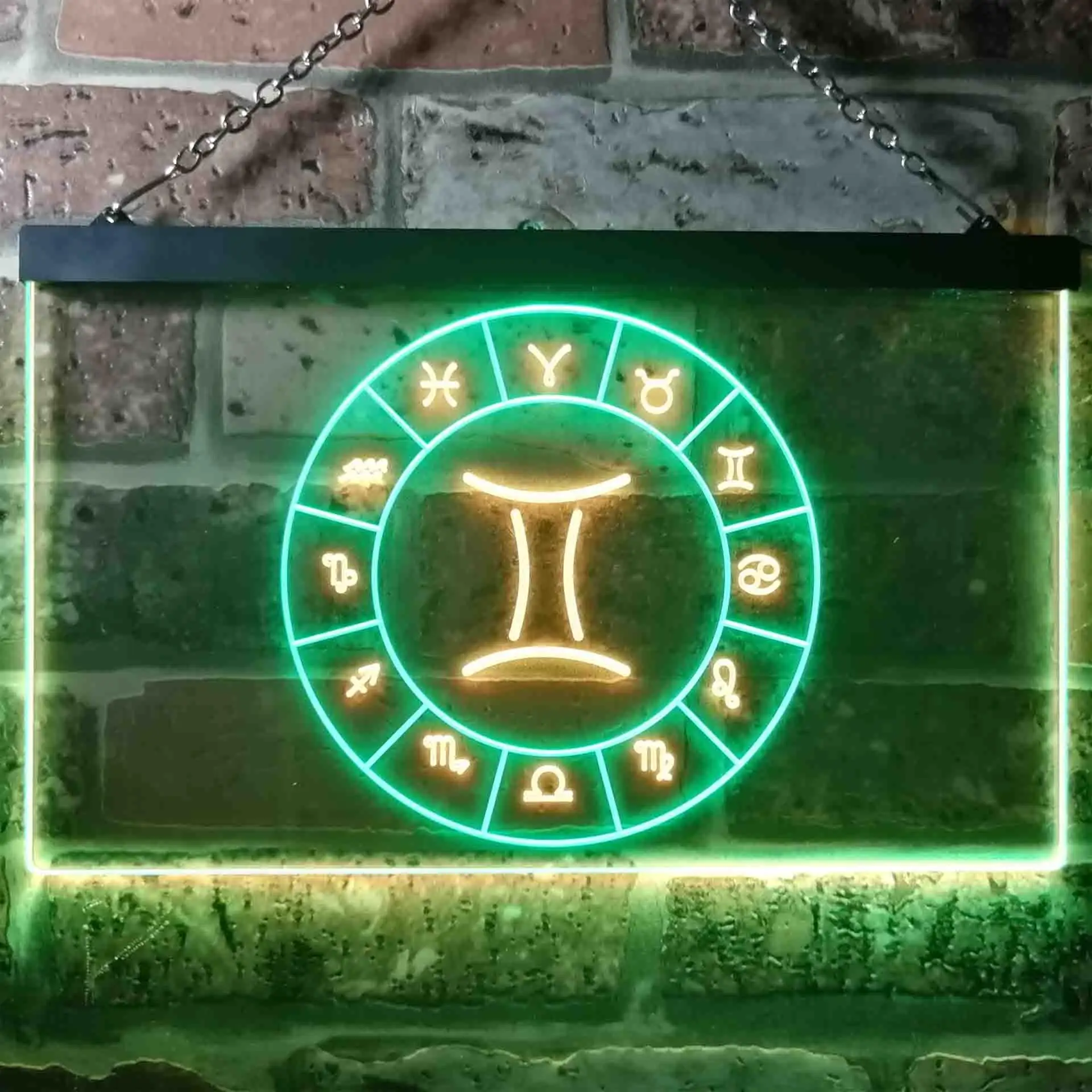 Gemini Astrology Zodiac Dual Color Led Neon Sign st6-i3318
