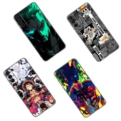 Luffy Gear 5 Black Silicone Phone Case For Samsung Galaxy S23 S21 S20 FE S24 S22 Ultra S10E S10 S9 S8 Plus