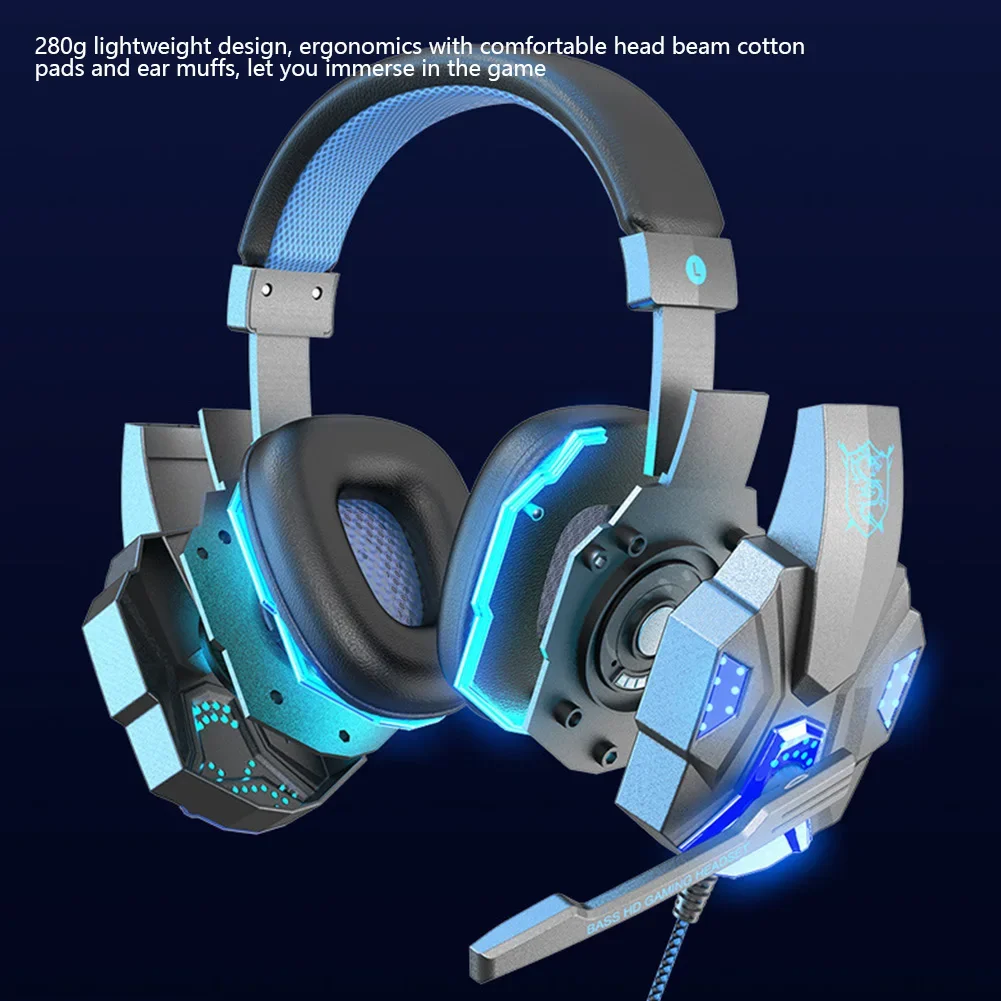 New Professional Wired Gaming Headphones With Microphone Led Light For Computer PS4 PS5 Xbox Bass Stereo PC Gaming Headset Gifts