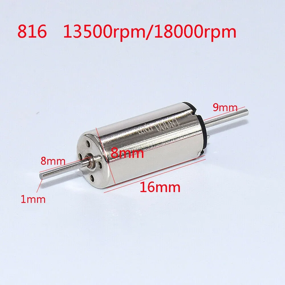 1pc 8mm-10mm-12mm-15mm-17mm 816/1020/1215/1524/1725 Mini Coreless Dual Shaft Motor DC6V 9V 12V High Spee for RC Model Rail Train