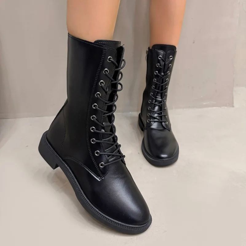 أحذية طويلة جديدة لعام 2025 للنساء أحذية عصرية للركبة أحذية مطاطية ناعمة ذات نعل سميك أحذية عالية للأميرة أحذية شتوية كلاسيكية #5