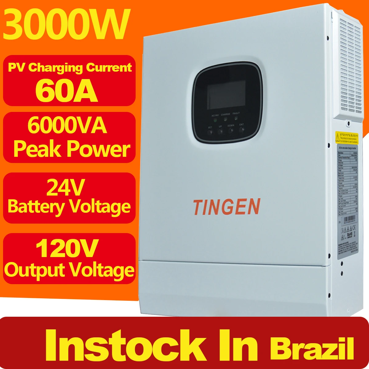

OEM SRNE 3000W Hybrid Inverter Built In 60A MPPT Solar Charge Controller