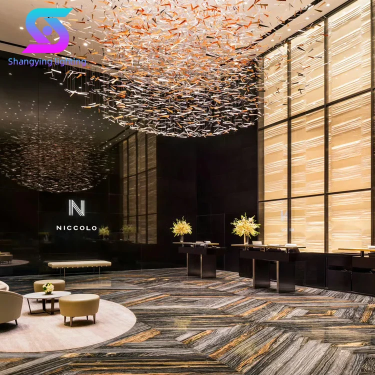 Luxury Modern Indoor Oval  Elegant Custom Big Project ing for Hotel Lobby & Villa Indoor Decoration