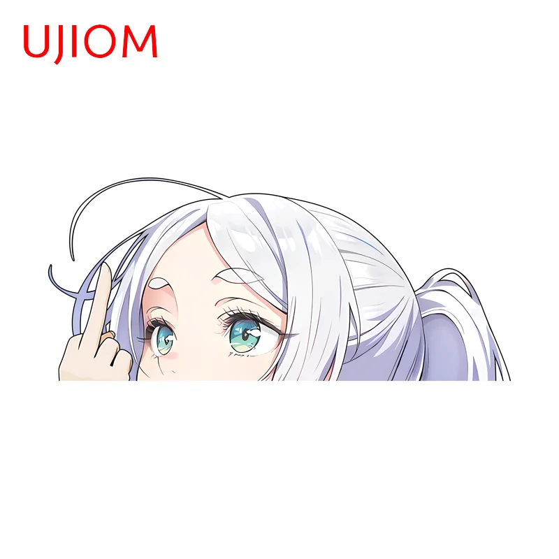 UJIOM Frieren Peeking Wall Sticker Personality Fancy Refrigerator Decoration Decal HD Pattern Items Room Accessories Poster