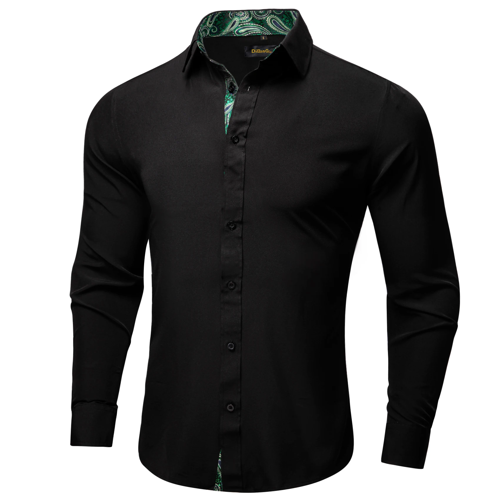Classic Black Spring Autumn Causal Shirt For Men Long Sleeve Shirts Fashion Luxury Men Shirt Male Button Down Wear Free Shipping